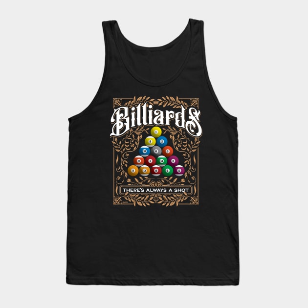 Billiards Pool Balls Vintage Style Pool Player Design Tank Top by hobrath